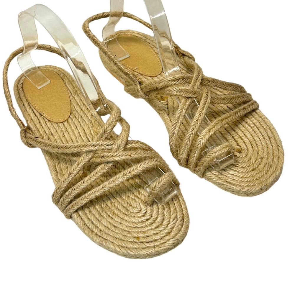 Truffle Collection Rope Toe Loop Flat Sandals Color Natural - Size 7